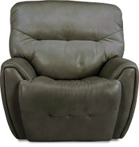 Stone Gray Leather-Match Power Glider Recliner - Blaise-2