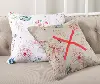 Clearance White Printed Floral Throw Pillow