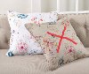 White Printed Floral Throw Pillow