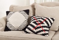 Black and White Diamond Throw Pillow