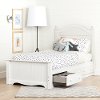 10506 Pure White Twin Bed Set with 3 Drawers (39 Inch) - Savannah