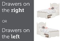 10506 Pure White Twin Bed Set with 3 Drawers (39 Inch) - Savannah -3