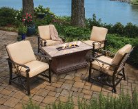 5 Piece Outdoor Patio Fire Pit Patio Set - Arlo