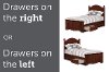 10508 Cherry Twin Bed Set with 3 Drawers (39 Inch) - Savannah -3
