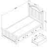 10508 Cherry Twin Bed Set with 3 Drawers (39 Inch) - Savannah -4