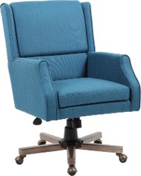 Peacock Blue Linen Office Chair