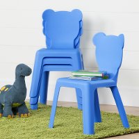 100176 Kids Blue Plastic Stacking Chairs - Crea