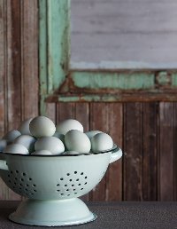Antique Blue Enamel Colander