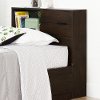 10534 Brown Oak Twin Bookcase Headboard - Fynn