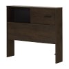 10534 Brown Oak Twin Bookcase Headboard - Fynn -2