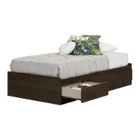 10282 Modern Brown Oak Twin Storage Platform Bed - Fynn -5