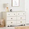 10298 Lyara White Wash 6-Drawer Double Dresser - South Shore
