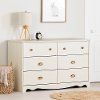 10298 White Wash 6-Drawer Double Dresser - Caravell