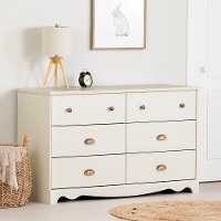 10298 White Wash 6-Drawer Double Dresser - Caravell