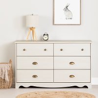 10298 White Wash 6-Drawer Double Dresser - Caravell -2