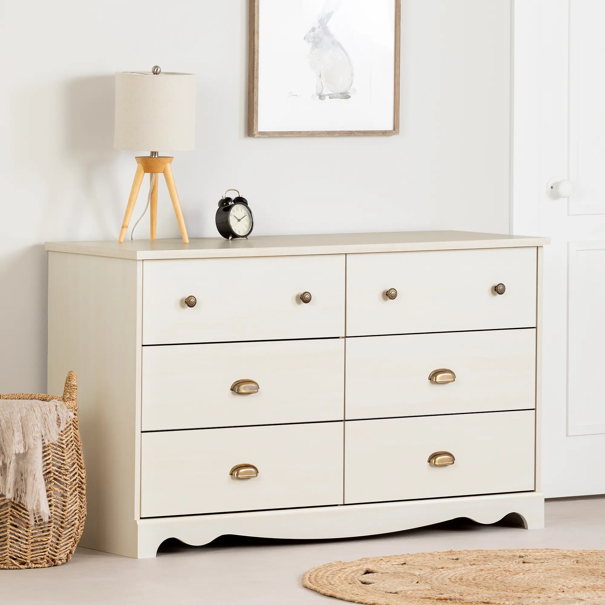 10298 White Wash 6-Drawer Double Dresser - Lyara-1