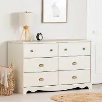 10298 White Wash 6-Drawer Double Dresser - Lyara