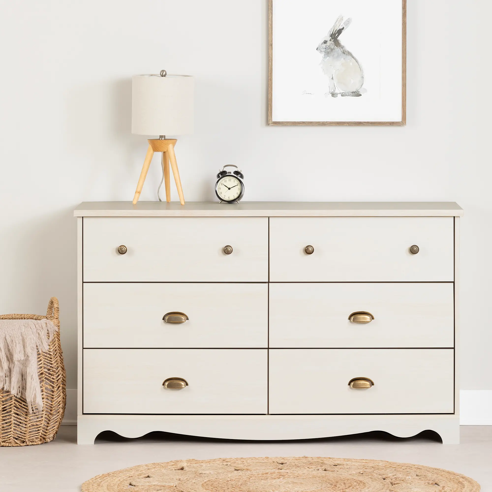 10298 White Wash 6-Drawer Double Dresser - Lyara-2