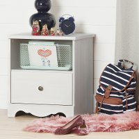 10300 White Wash Single Drawer Nightstand - Caravell