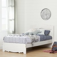 10301 White Wash Twin Bed Set (39 Inch) - Caravell