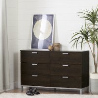 10516 Brown Oak 6-Drawer Double Dresser - Flexible