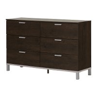 10516 Brown Oak 6-Drawer Double Dresser - Flexible -2