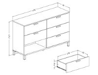 10516 Brown Oak 6-Drawer Double Dresser - Flexible -5