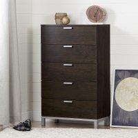 10517 Brown Oak 5 Drawer Chest - Flexible