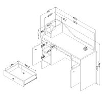 10081 Pure White Makeup Desk with Drawer - Vito-7