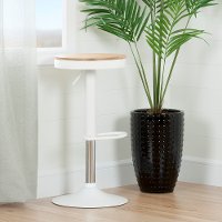 100178 White Adjustable Metal Stool - Crea
