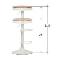 100178 White Adjustable Metal Stool - Crea -3