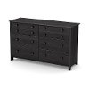 10465 Gray Oak 6-Drawer Double Dresser - Little Smileys