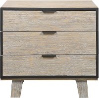 Contemporary Pearl White Nightstand - Synchrony