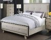 Clearance Contemporary Pearl White Queen Upholstered Bed - Synchrony