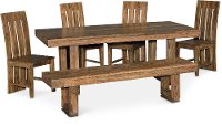 Cinnamon 6 Piece Dining Set with Bench - Urban