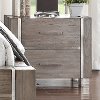 Contemporary Gray and Silver Nightstand - Buena Vista