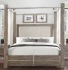 Contemporary Gray Queen Canopy Bed - Buena Vista