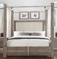 Contemporary Gray King Size Canopy Bed - Buena Vista