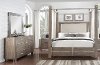 Contemporary Gray 7 Piece Queen Canopy Bedroom Set - Buena Vista