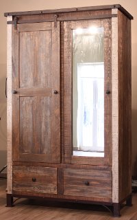 Pine Rustic Armoire - Antique