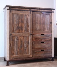 Pine Rustic Armoire - Antique