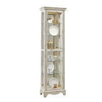 Weathered Antique White Tall Curio