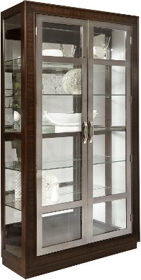 Mahogany and Nickel Curio Cabinet