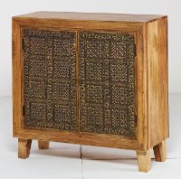Brass and Wood 2 Door Chest