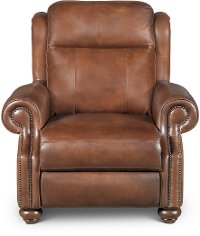Coffee Bean Brown Leather Power Recliner - Hancock
