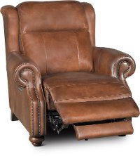 Coffee Bean Brown Leather Power Recliner - Hancock-2