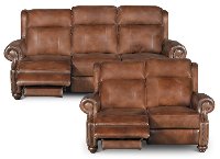 Coffee Brown Leather Power Reclining Living Room Set - Hancock-3