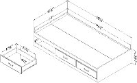 10364 Blueberry Twin Mates Storage Platform Bed - Ulysses-6
