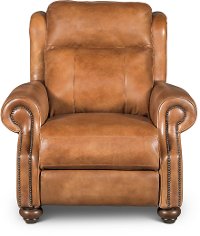 Whiskey Light Brown Leather Power Recliner - Hancock