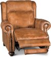 Whiskey Light Brown Leather Power Recliner - Hancock-2